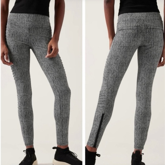 NWT ATHLETA Delancey Textured Moto Tight Braiden Black 3X Plus Sport‎ Casual - Picture 2 of 5